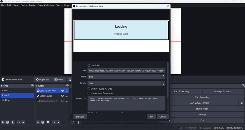 Integrate into streaming software